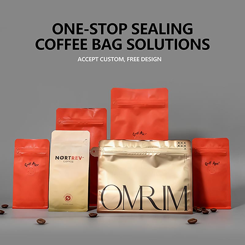 Vacuumed coffee packaging bags with vent valves
